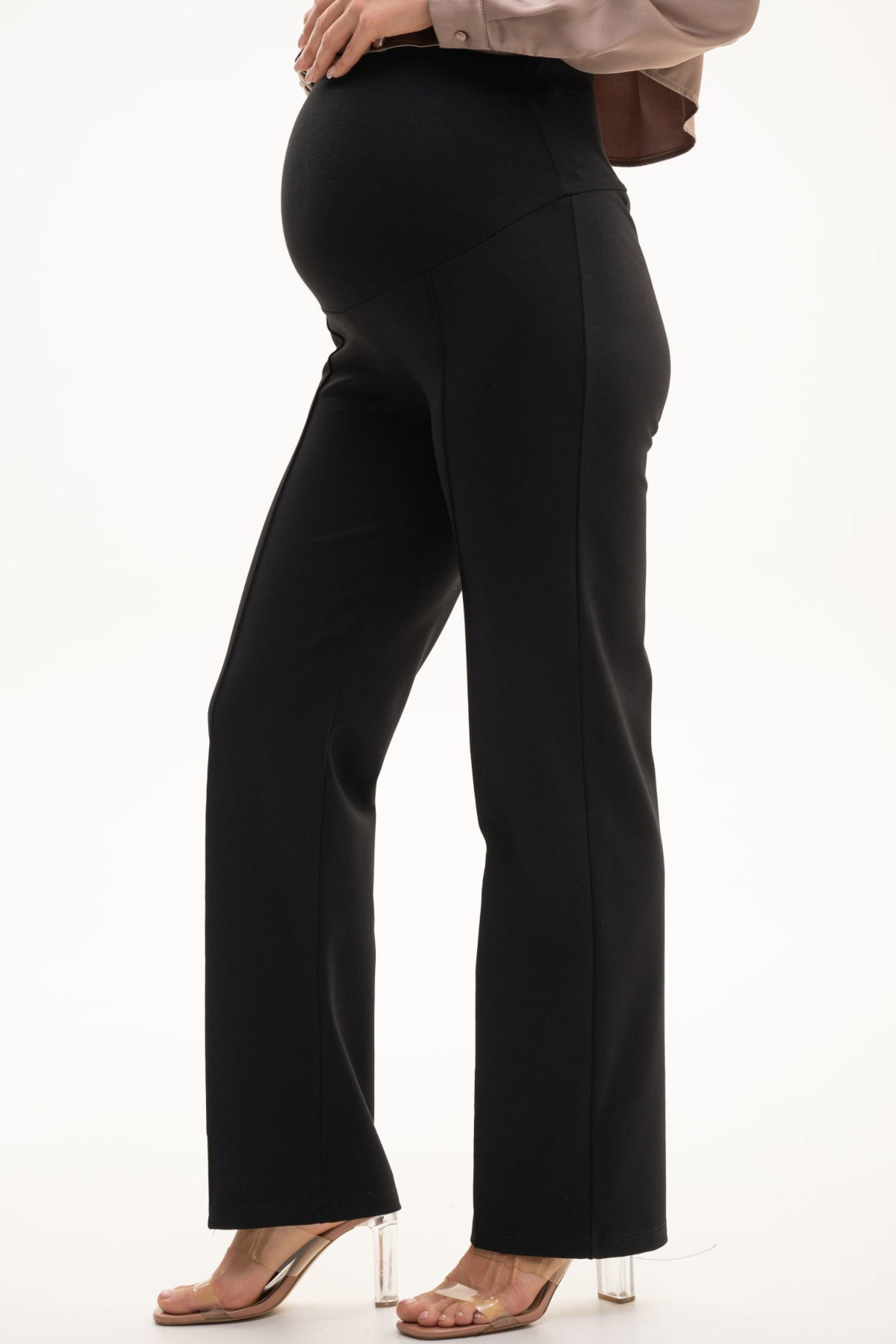 Брюки для беременных мм817 премиум джерси стрелки чёрный 3 Брюки для беременных мм817 премиум джерси стрелки чёрный 3