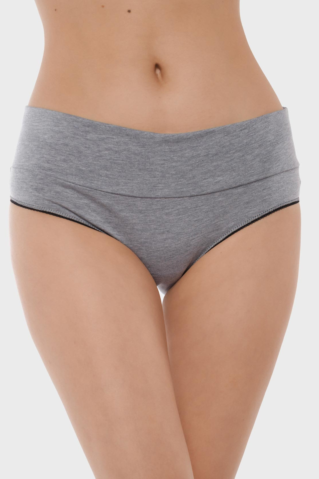Набор трусов "Лика 2 шт" для беременных; цвет: серый/черный — изображение 4