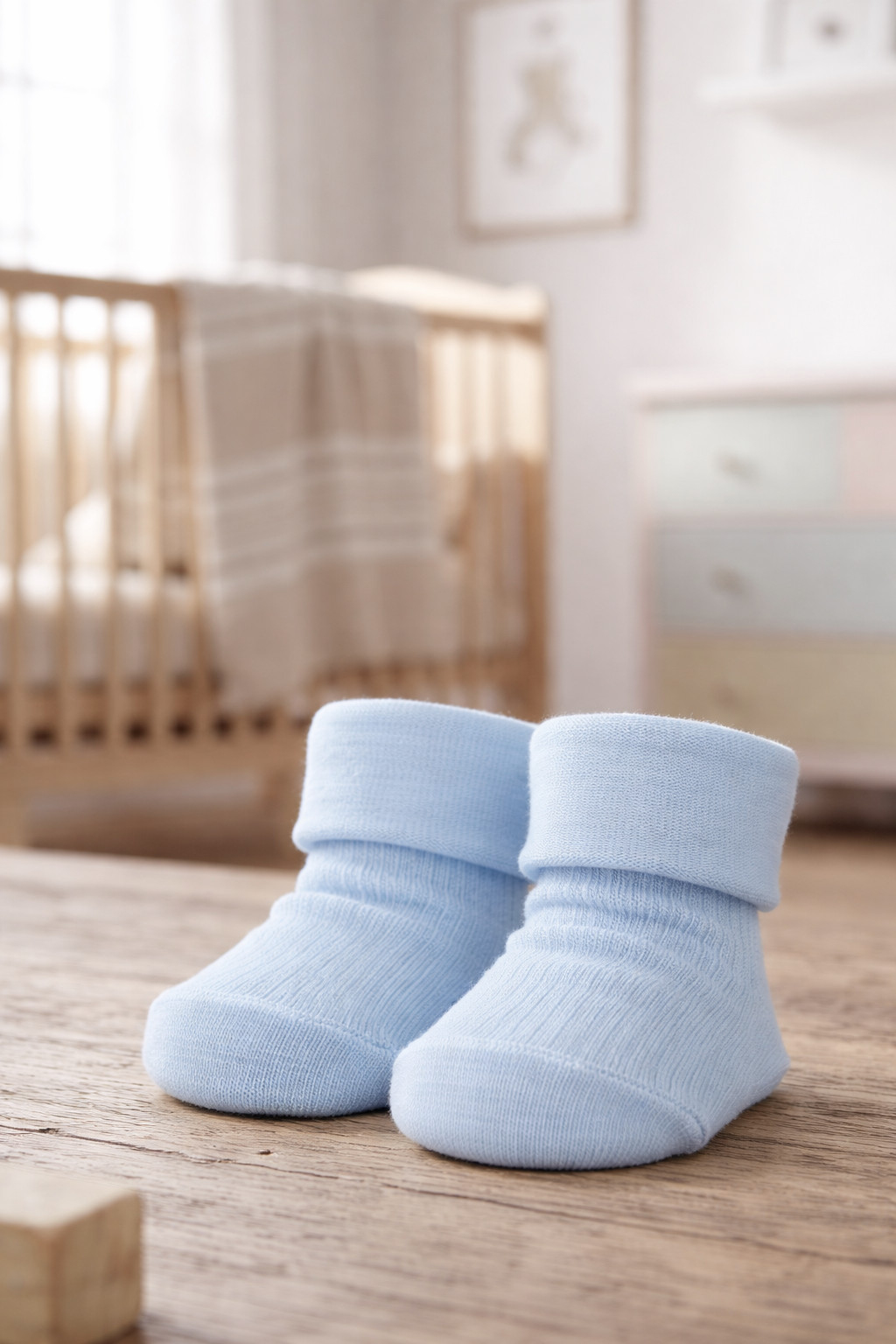 Носки для новорожденных 71L01 тонкие голубой