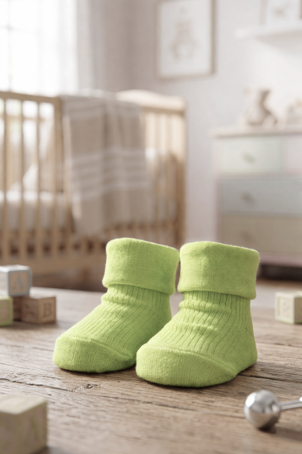 Носки для новорожденных 71L01 тонкие салатовый