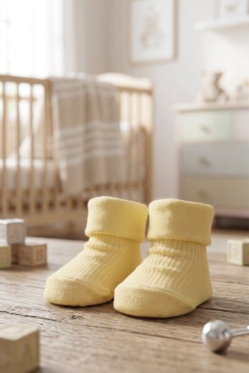 Носки для новорожденных 71L01 тонкие сливочный