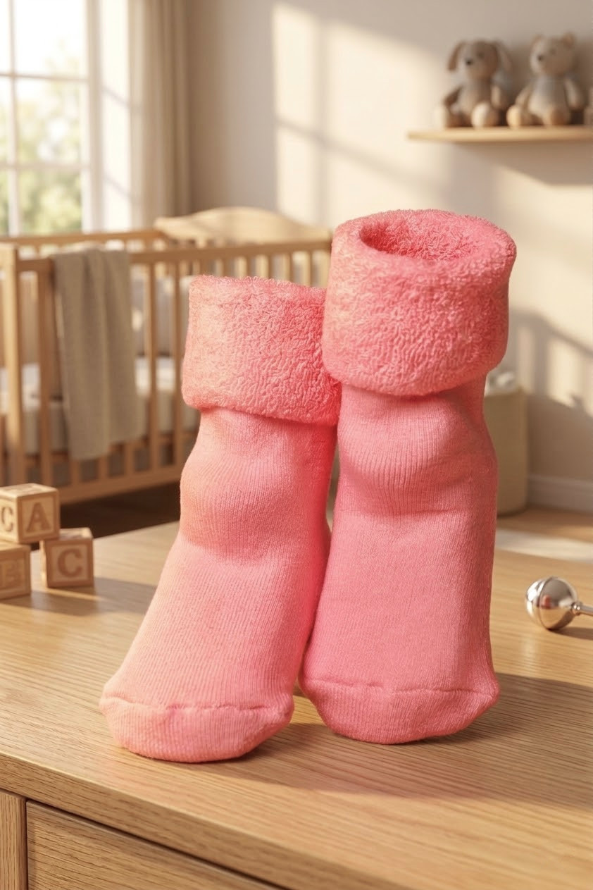 Носки для новорожденных 73L01 махровые персик