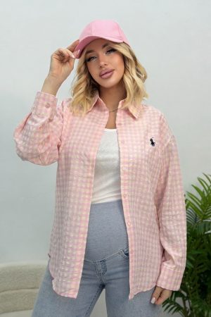 Рубашка с топом 005906 Лето клетка