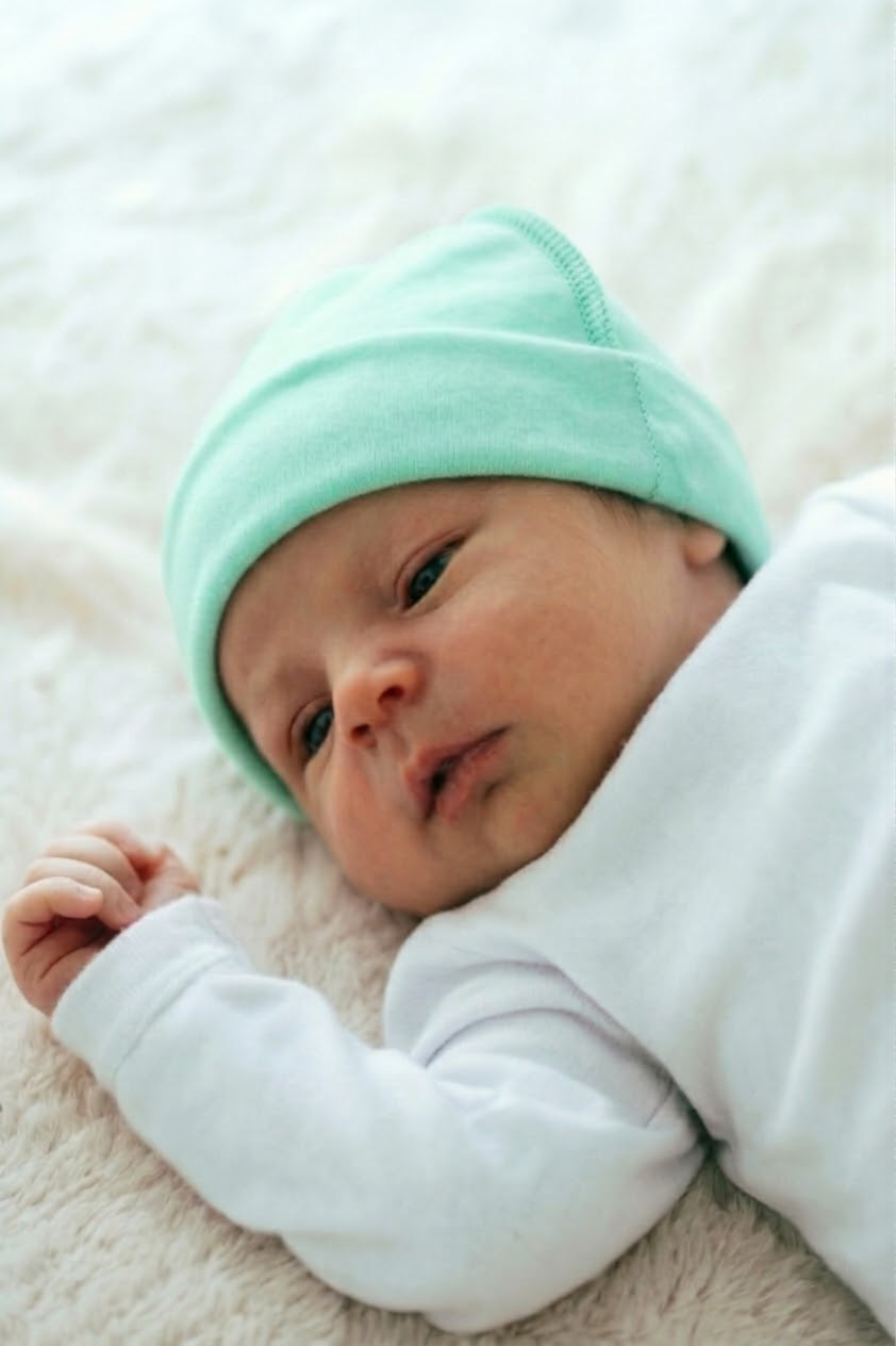 Шапочка для новорожденных тонкая ментол 1