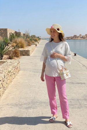 Брюки для беременных 2312.790 лён розовый