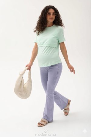 Джинсы для беременных клёш Y6881 св.голубой