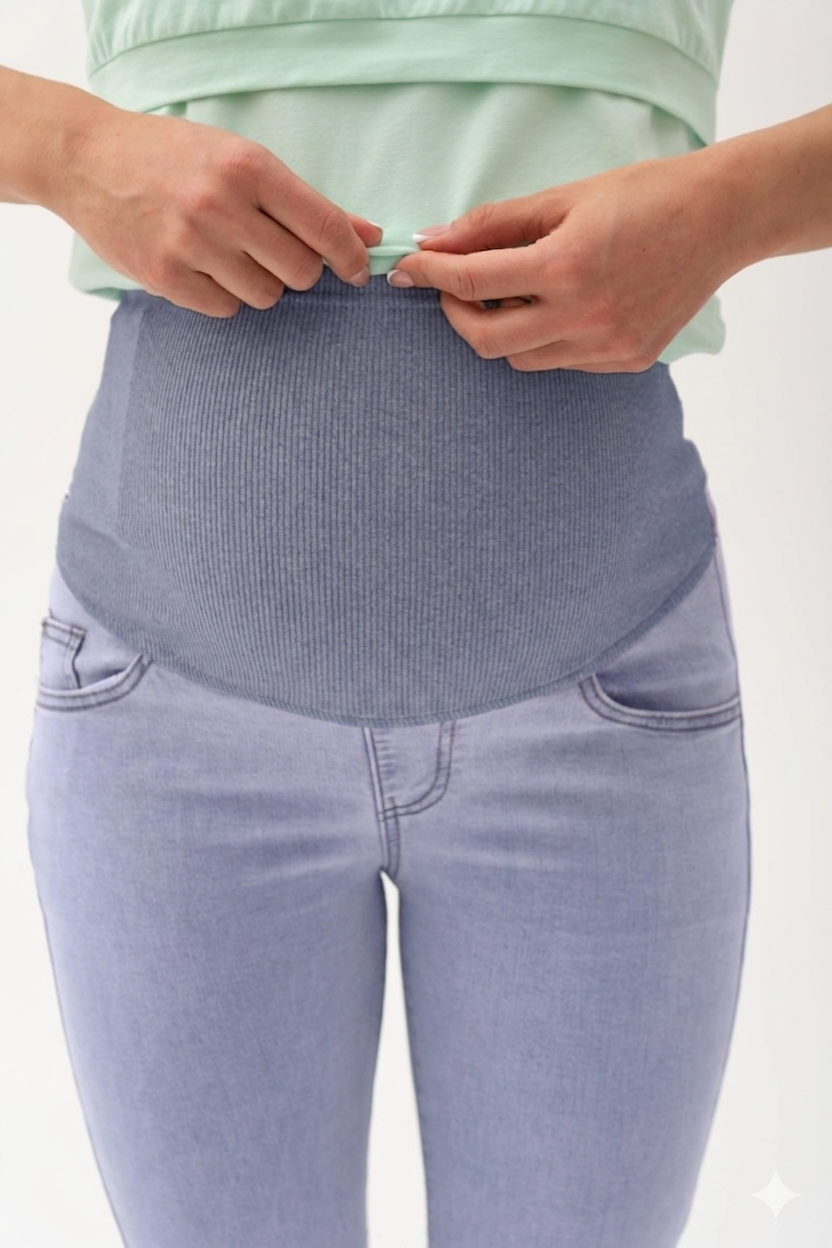 Джинсы для беременных клёш Y6881 св.голубой 3