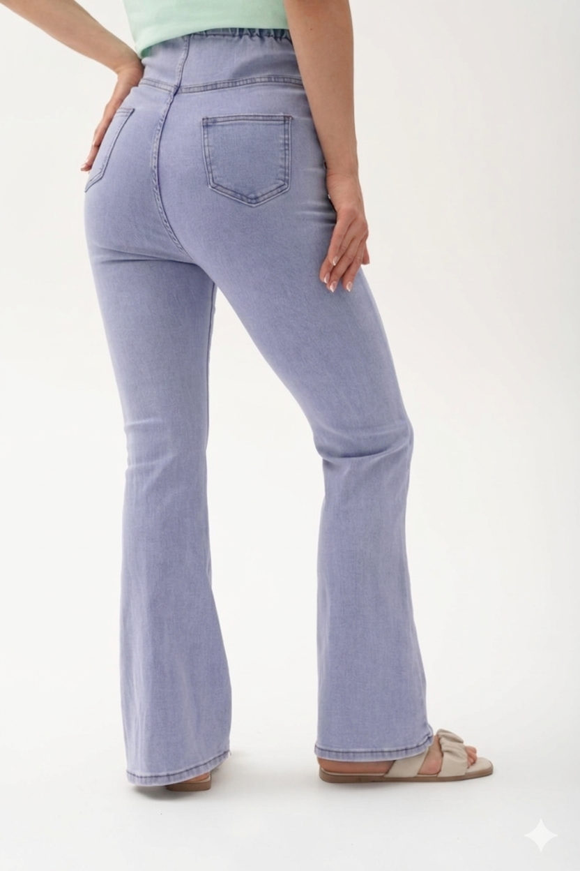 Джинсы для беременных клёш Y6881 св.голубой 4