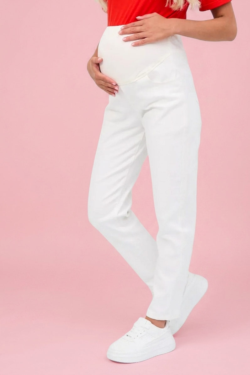 Джинсы для беременных мом #0310-1 молоко 2