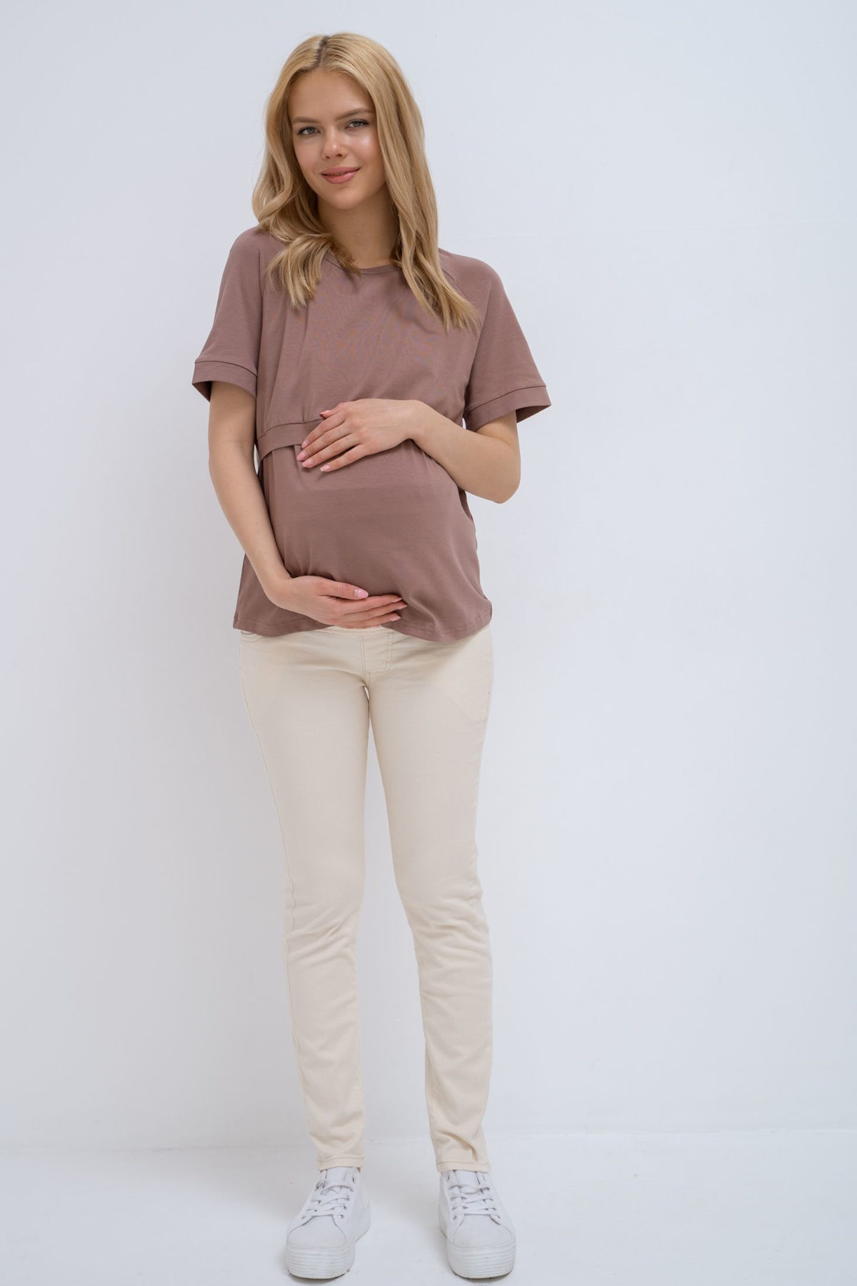 МАМАНЯМА Джинсы для беременных мом 0310# св.беж