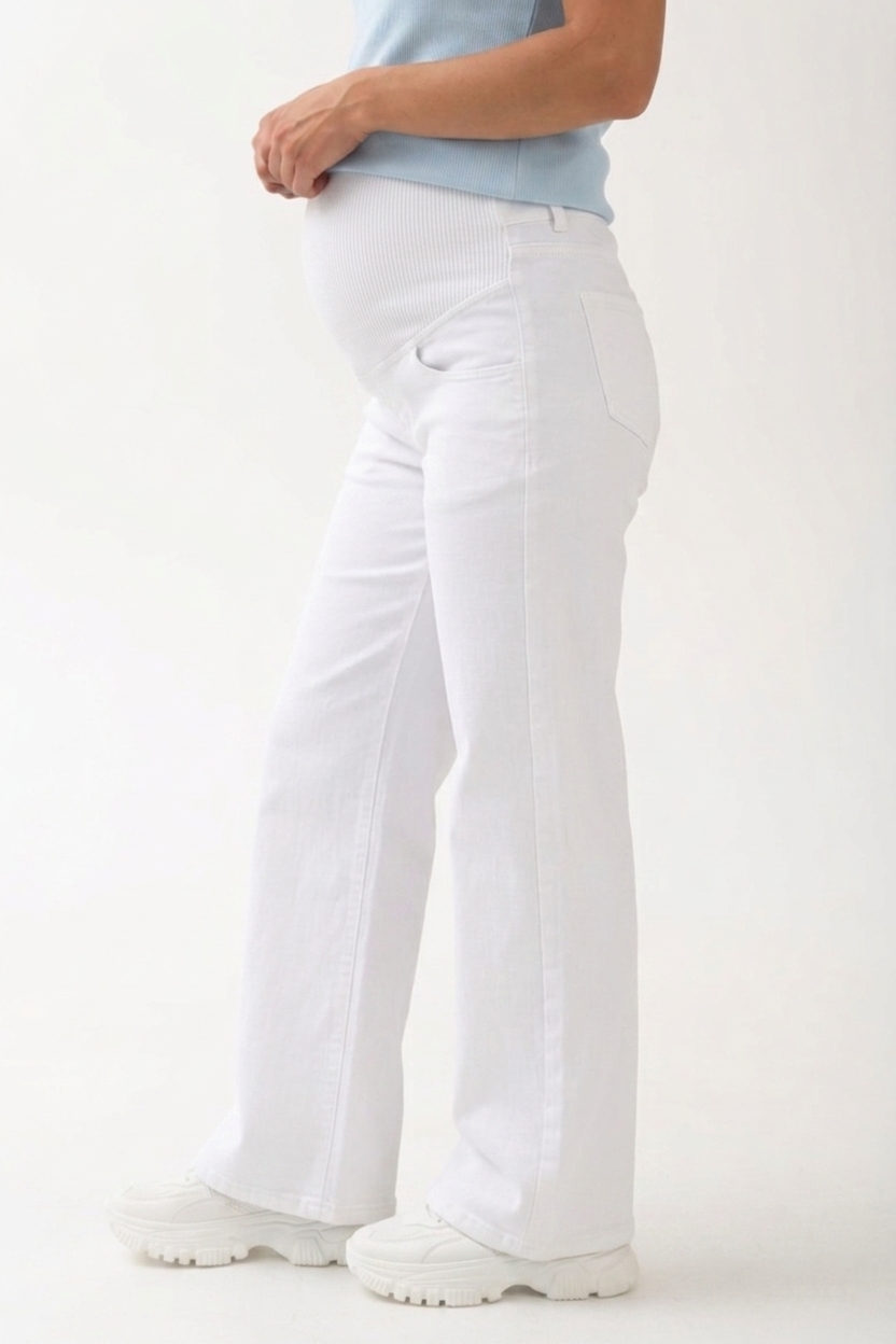 Джинсы для беременных палаццо 8619# молоко 2