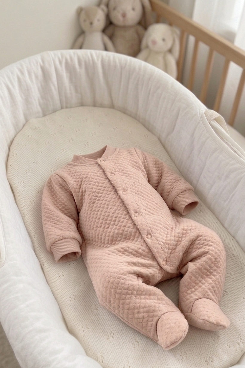 Комбинезон для грудничка Балуша капитоний персик