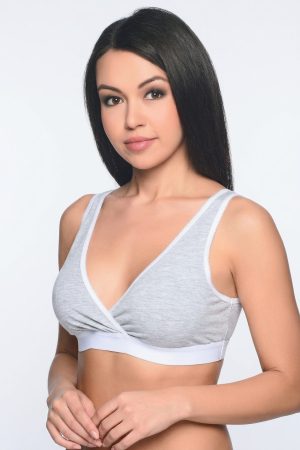 Топ для беременных и кормящих 302-04 серый меланж