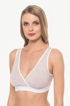 Топ для беременных и кормящих 302-05 бежевый меланж