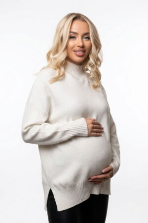 Джемпер для беременных 0150# трик. с высоким горлом